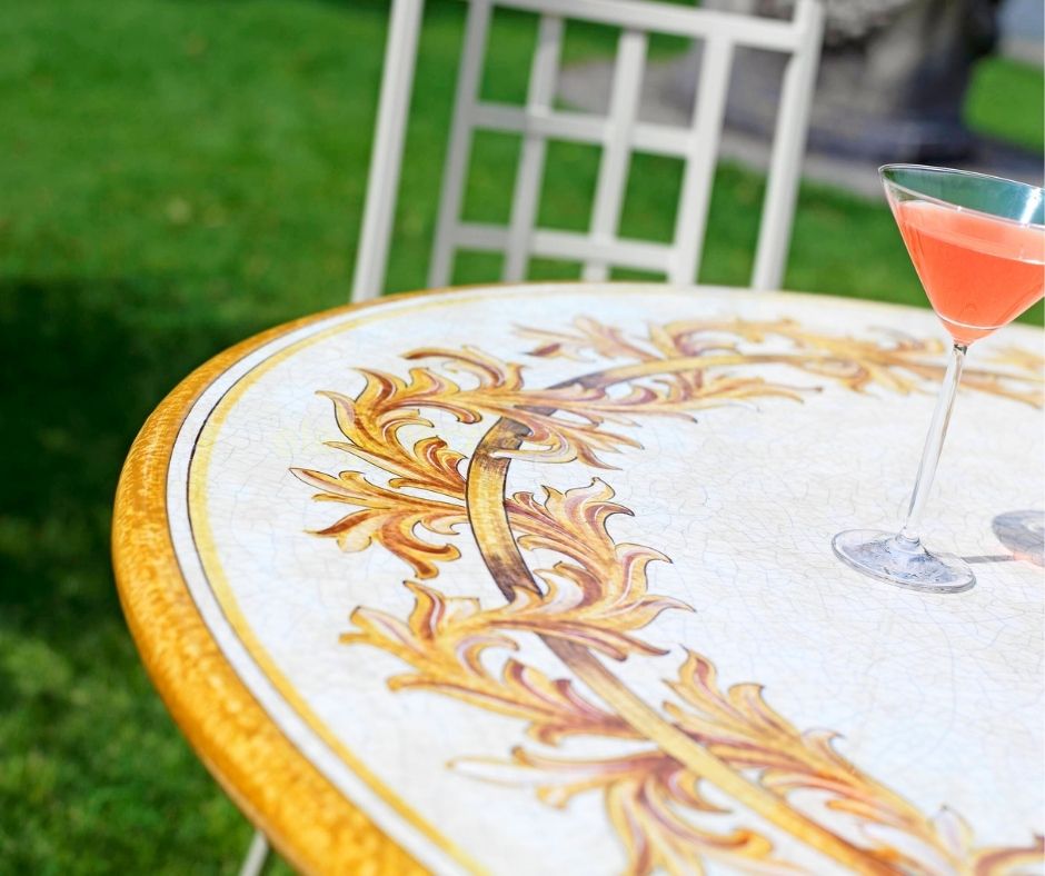 A lava stone table in Baroque design. Add a touch of sophistication to any space.