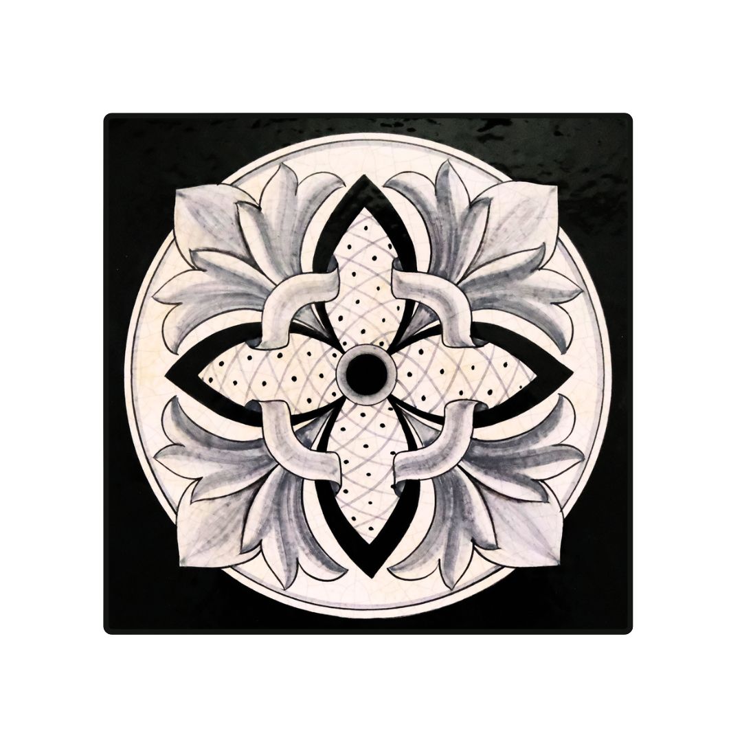 Baroque Rosette lava stone tile Baroque Rosette Lava Stone Tile - Image 1